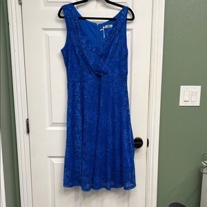Grace Karin Cobalt Blue Lace Midi Dress